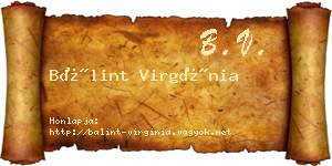 Bálint Virgínia névjegykártya