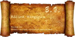 Bálint Virgínia névjegykártya